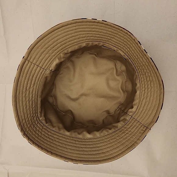 BURBERRY Reversible Novo Check Bucket Hat Gabardine Tan Classic Plaid - Picture 7 of 8